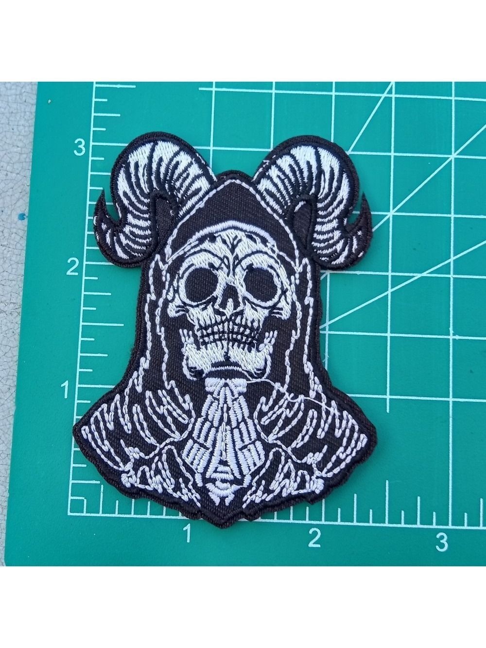2/$10 Black and White Skull Patch